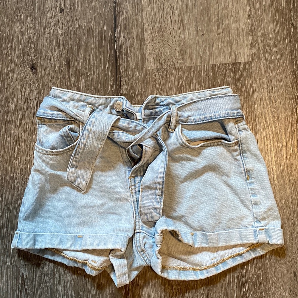 Light blue mom shorts